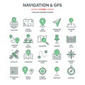 Navigation map and geolocation, GPS positioning. Coordinate grid quadrants, cardinal points, location finder. Travel Royalty Free Stock Photo