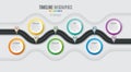 Navigation map infographic 6 steps timeline concept. Winding roa Royalty Free Stock Photo