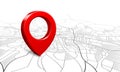 Navigation map. Street 3d location pin locator, pins pointer navigator maps and locations marker vector illustration
