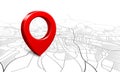 Navigation map. Street 3d location pin locator, pins pointer navigator maps and locations marker vector illustration