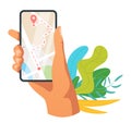 Navigation mobile app vector illustration Royalty Free Stock Photo