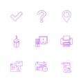 navigation , mouse , printer , qustion mark , computer , device