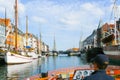 Navigation in Nyhavn Copenhagen on a sunny day