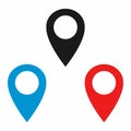 Navigation pin or map pin. GPS location symbol Royalty Free Stock Photo