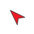 Navigation pointer arrow filled outline icon