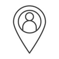 Navigation pointer avatar destination line icon style