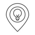 Navigation pointer bulb creativity idea, line icon design