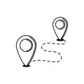 Navigation pointer track vacation travel icon