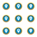 Navigation program icons set, flat style Royalty Free Stock Photo