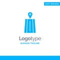 Navigation, Road, Route Blue Solid Logo Template. Place for Tagline