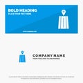 Navigation, Road, Route SOlid Icon Website Banner and Business Logo Template