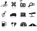 Navigation road travel icon set Royalty Free Stock Photo