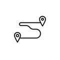navigation route icon logo sign vector outline