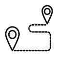 navigation route icon mark in filled style