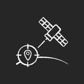 Navigation Satellite chalk white icon on dark background Royalty Free Stock Photo