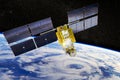 Navigation satellite orbitin over Earth Royalty Free Stock Photo