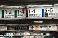 Navigation sign boards with train lines at the Shinjuku station in Tokyo Japan