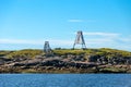 Navigation signs on a island