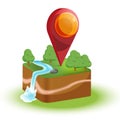 Navigation Symbol Map Landscape Royalty Free Stock Photo