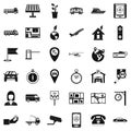 Navigation system icons set, simple style Royalty Free Stock Photo
