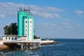 Navigation tower on Baltic Sea coast in Baltiysk city, sea traffic control for navigation management Royalty Free Stock Photo