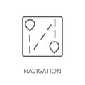 Navigation trajectory linear icon. Modern outline Navigation tra