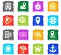 Navigation transport map icon set