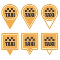 Navigation yellow pins for taxi