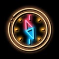 Navigational Compass Tool neon glow icon illustration