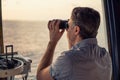 Navigational officer lookout on navigation watch at sea