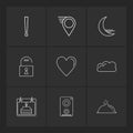 navigations , heart , crecent , unlock , user interface icons , Royalty Free Stock Photo