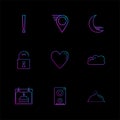 navigations , heart , crecent , unlock , user interface icons Royalty Free Stock Photo