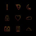 navigations , heart , crecent , unlock , user interface icons , Royalty Free Stock Photo