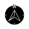 Navigator arrow black glyph icon