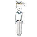 Navigator with a mustache digital art a sailor capillary , a junta, blond captain peakless cap, a sailor boatswain sailor