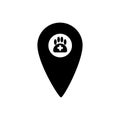 Navigator veterinary clinic icon. Paws and Medical Cross eps ten