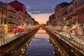 Naviglio Canal, Milan, Italy at Twilight