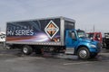 Navistar International eMV Electric series Semi Tractor Trailer Truck with eMobility display. Navistar is subsidiary of Traton