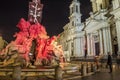 Navona square baroque roma by night Royalty Free Stock Photo