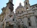 Navona square buildings and fountains