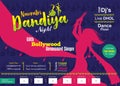 Navratri dandiya night print ad template