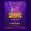 Navratri Dandiya Nights Party Invitation Card With Indian Couple Dancing And Event Royalty Free Stock Photo