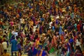 Girls, Man, women are performing garba and dandiya dance wearing traditional Indian folk dress during Navratri festival,Canada