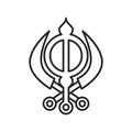 Navratri sikhism line style icon