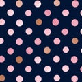 Navy background with pink and brown polka dot pattern Royalty Free Stock Photo