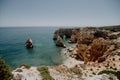 Navy Beach, Praia da Marinha, one of the most famous beaches of Portugal, located on the Atlantic coast in Lagoa Municipality, Alg Royalty Free Stock Photo