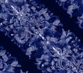 Navy Blue Abstract Floral Pattern Seamless Texture Background Royalty Free Stock Photo