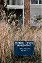 Sign reads Virtual Tours Available for Apartment Complex