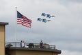 Navy Blue Angles on sky on 4th of July Royalty Free Stock Photo