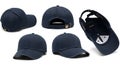 Navy blue baseball cap with embroidered logo Royalty Free Stock Photo